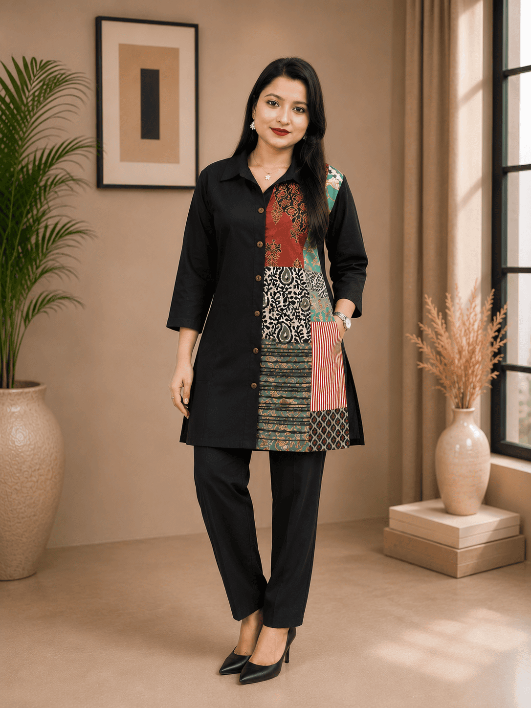 ChatGPT Image Jul 23, 2026, 02_00_11 PM Heritage Fusion Designer Top – Black - Image 1