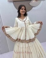 Navratri Special Off-White Pure Cotton Kediya Style Lehenga Choli