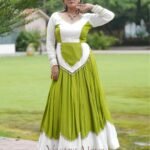 Navratri Special Green Rayon Cotton Chaniya Choli