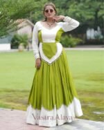 Navratri Special Green Rayon Cotton Chaniya Choli