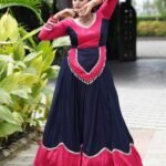 Navratri Special Navy Blue Rayon Cotton Chaniya Choli