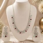 Women’s Brass Silver Plated Multicolor Necklace Set