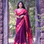 Premium Dark Purple Lichi Silk Saree with All-Over Jacquard Work