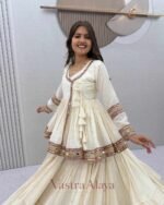 Navratri Special Off-White Pure Cotton Kediya Style Lehenga Choli - Image 2