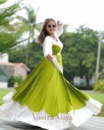 Navratri Special Green Rayon Cotton Chaniya Choli - Image 2