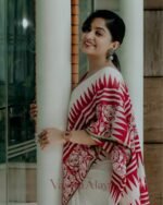 Premium Exclusive Doll Design Printed Linen Cotton Saree - Image 2