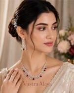 Women’s Brass Silver Plated Multicolor Necklace Set - Image 2