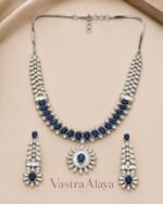 Women’s Blue Brass Silver-Plated Necklace Set - Image 4
