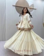 Navratri Special Off-White Pure Cotton Kediya Style Lehenga Choli - Image 5