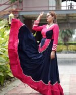 Navratri Special Navy Blue Rayon Cotton Chaniya Choli - Image 5