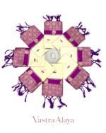 Premium Cream & Purple Lichi Silk Saree with Jacquard Weaving - Image 5