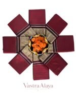 Premium Maroon Lichi Silk Saree with All-Over Jacquard Weaving - Image 5